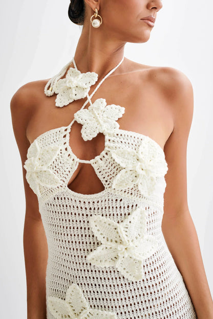 Robe Maxi Femmes à Fleurs avec Col en V