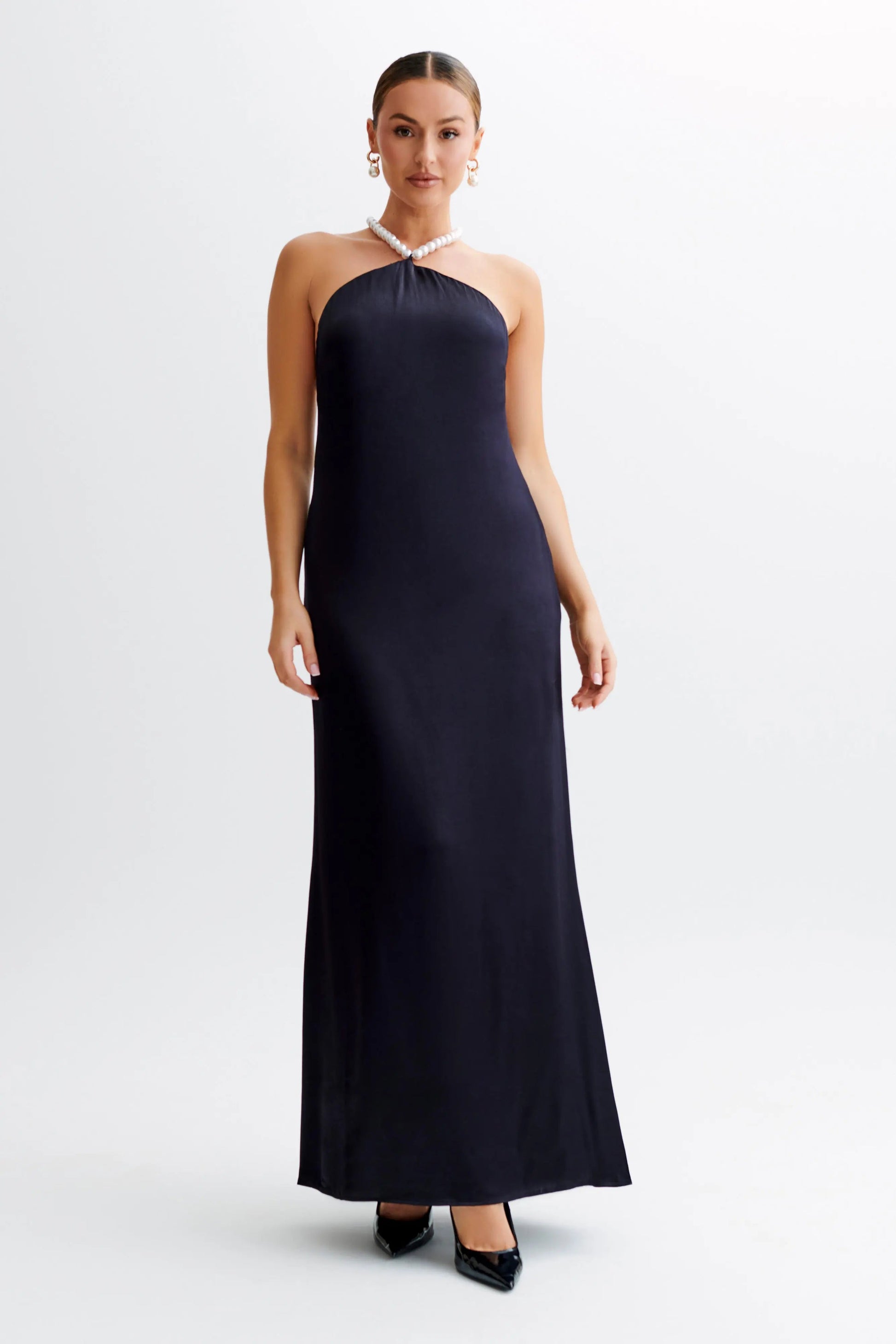 Robe de Soirée Blanc Satin Longue et Élégante - BerlinGlamour