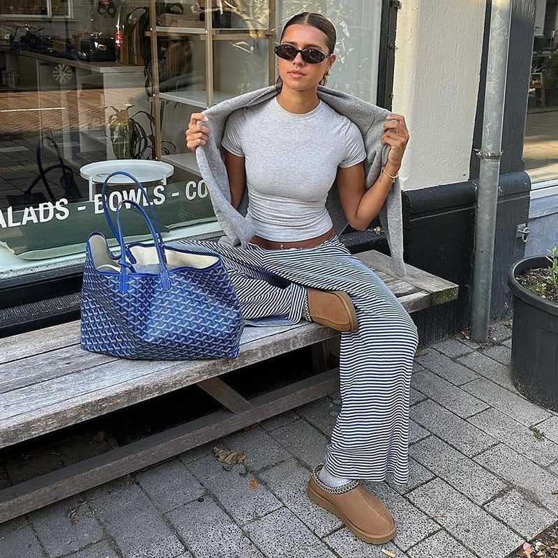 Pantalon Femme Rayé Détente Printemps