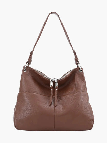 Sac Besace en Cuir Doux à Fermeture Éclair