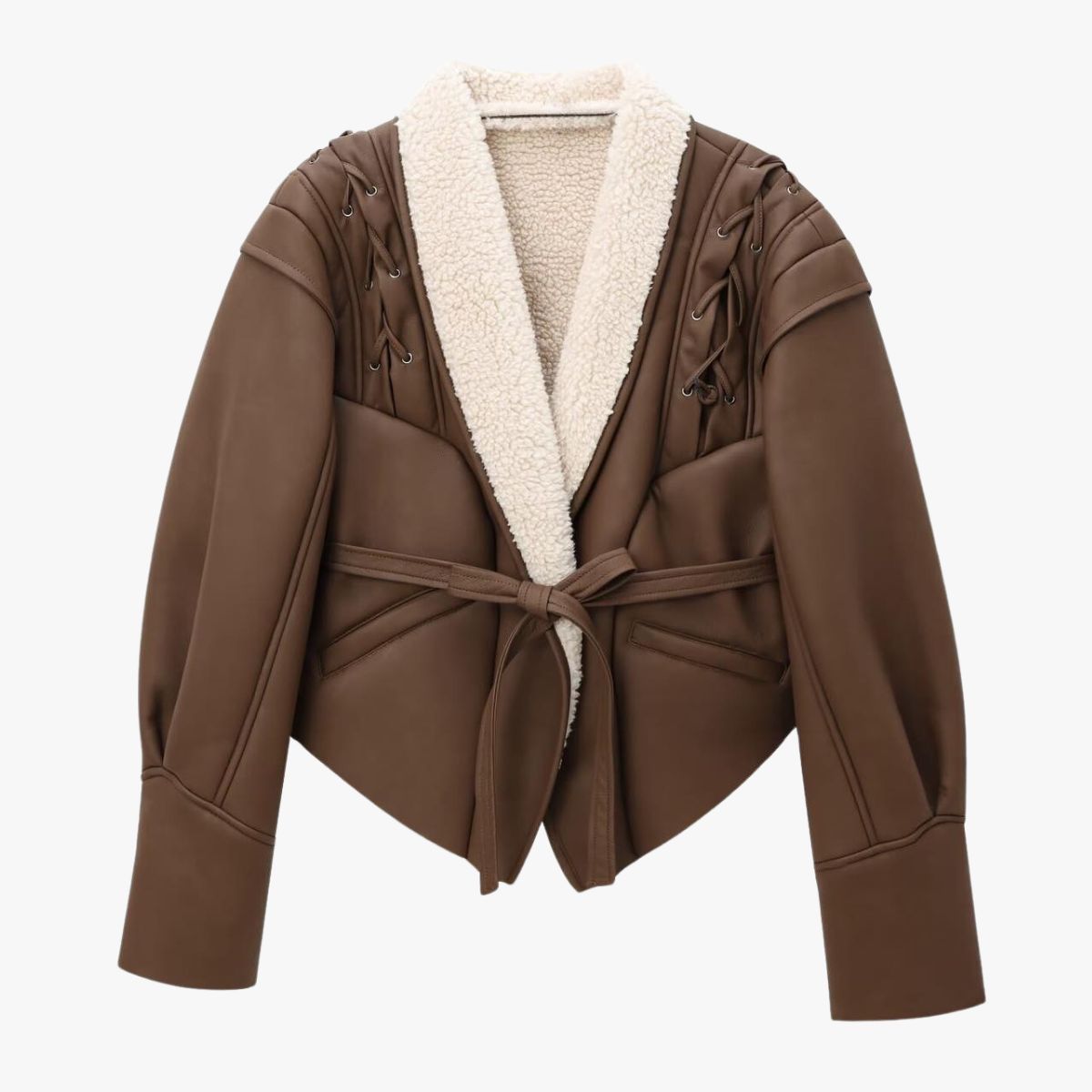 Veste Cuir Teddy Doublée et Brodée - BerlinGlamour