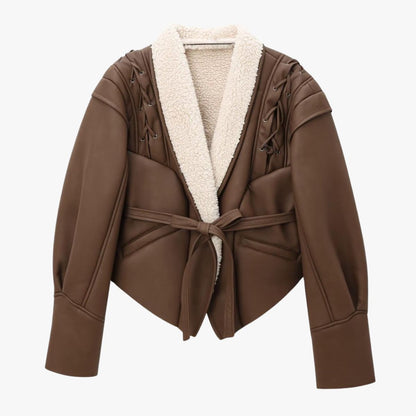 Veste Cuir Teddy Doublée et Brodée - BerlinGlamour