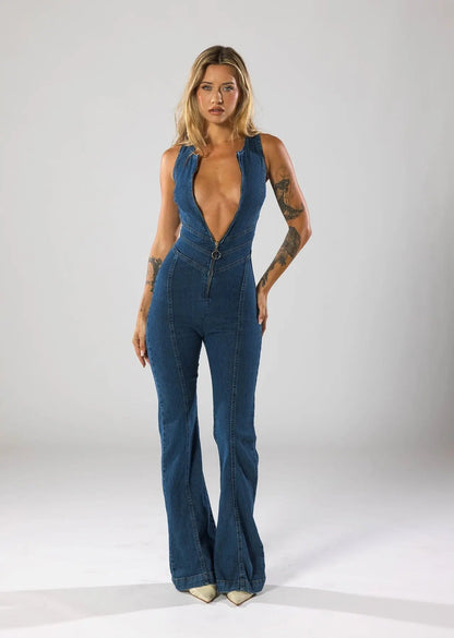 Salopette Denim Femme Décontractée - BerlinGlamour