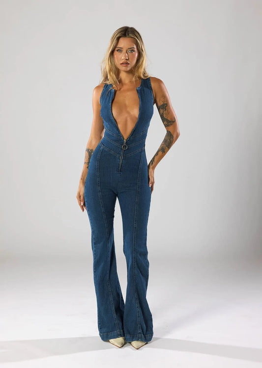 Salopette Denim Femme Décontractée - BerlinGlamour