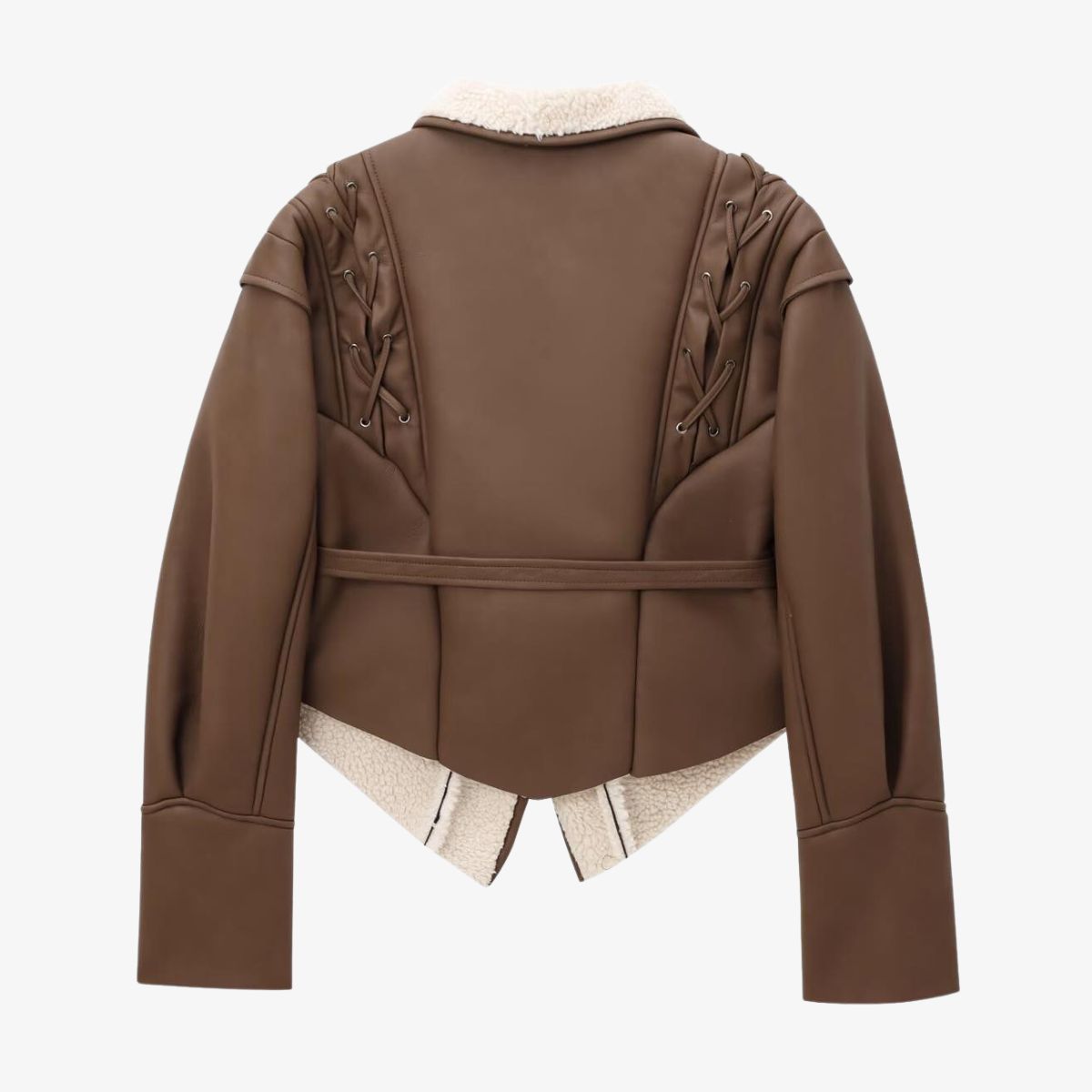 Veste Cuir Teddy Doublée et Brodée
