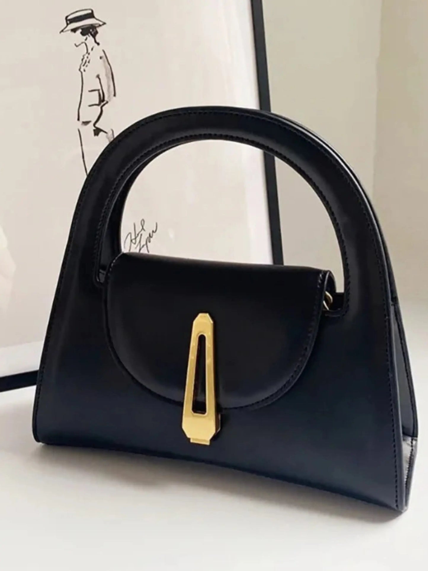 Sac à Main Noir Mini Chic en Cuir