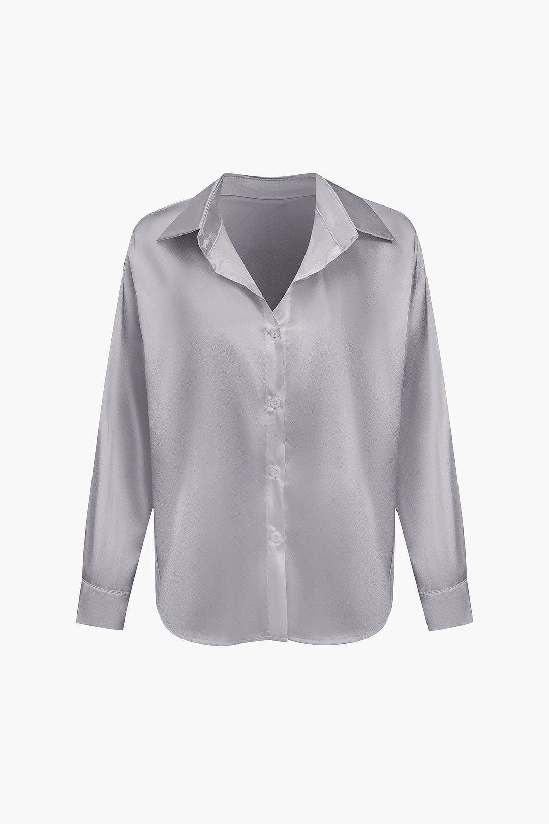 Blouse Élégante en Soie Satinée Longue Manche