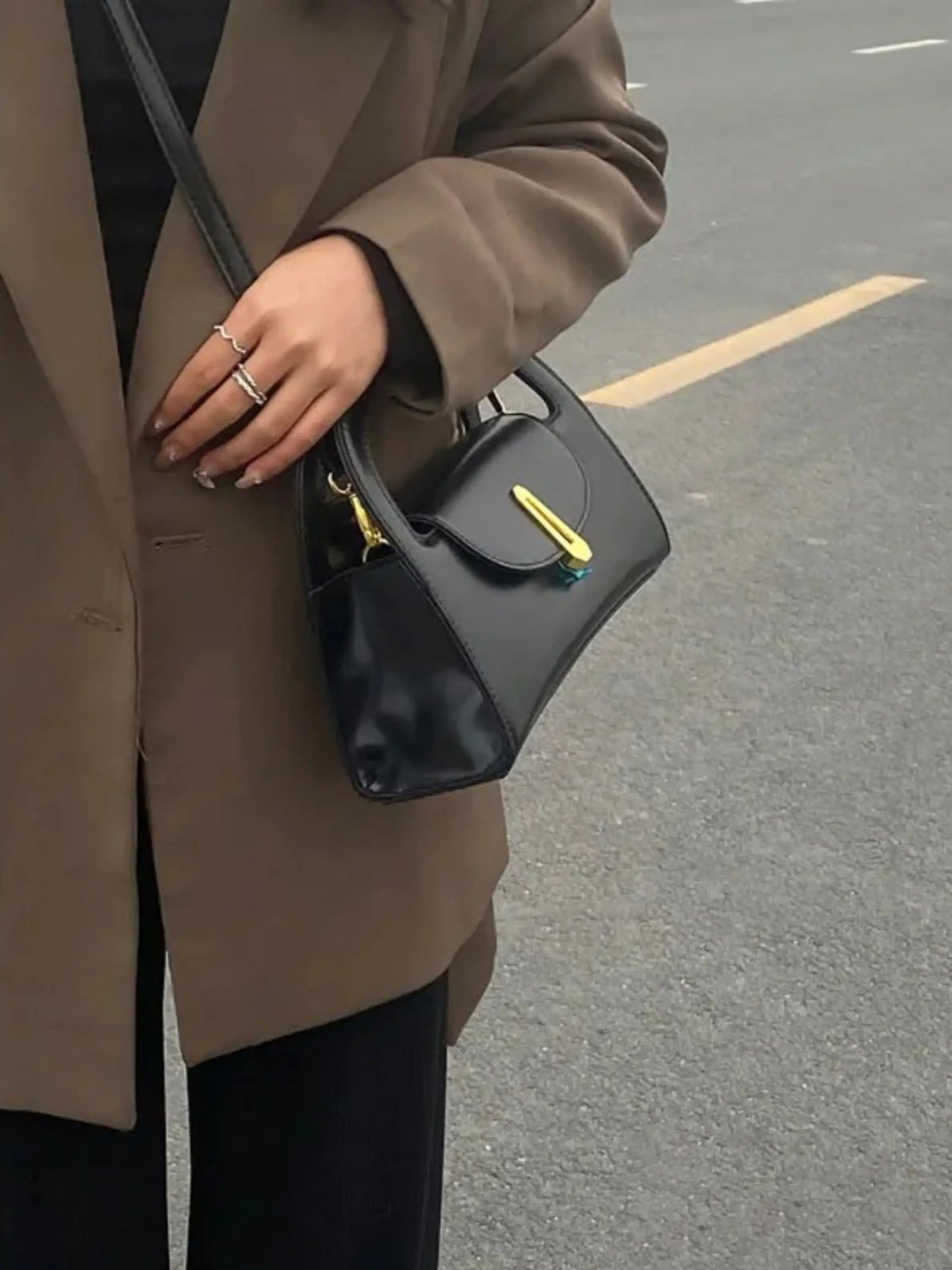 Sac à Main Noir Mini Chic en Cuir