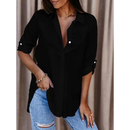 Chemise Femme Élégante à Manches Longues