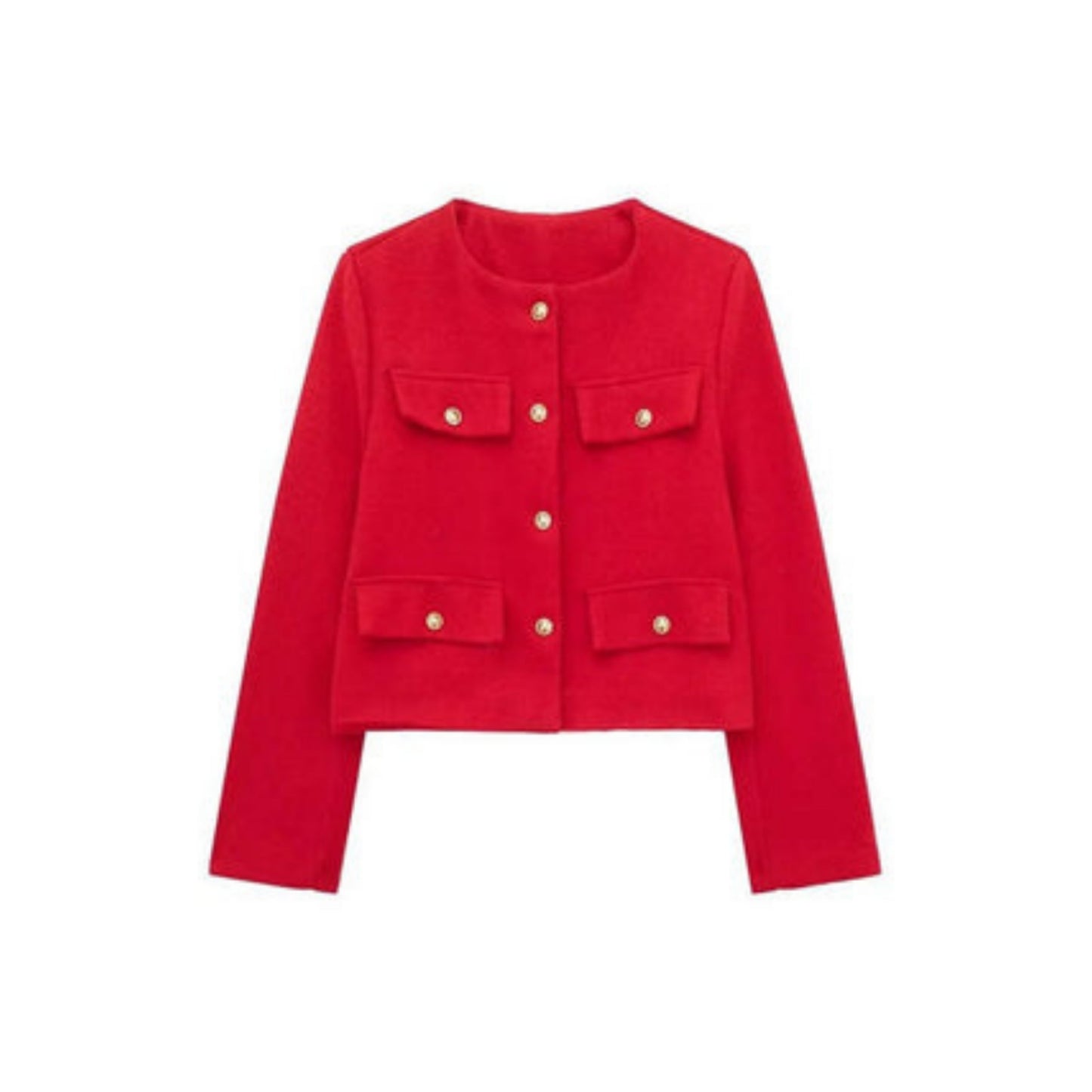 Veste Femme Chic en Taille Avec Boutons Dorés