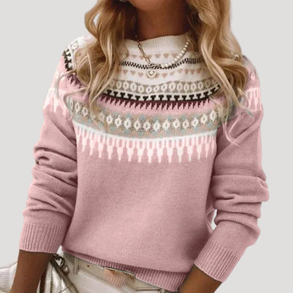 Pull Femme Tricoté Motif Fleuri Printemps