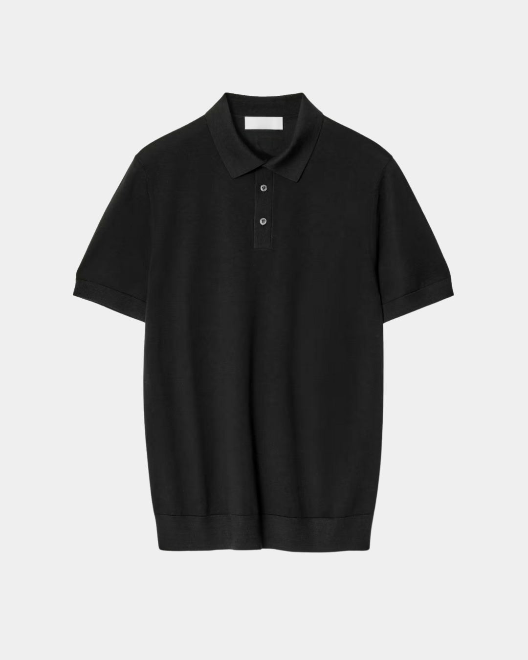 Chemise Polo en Soie Noir Élégant