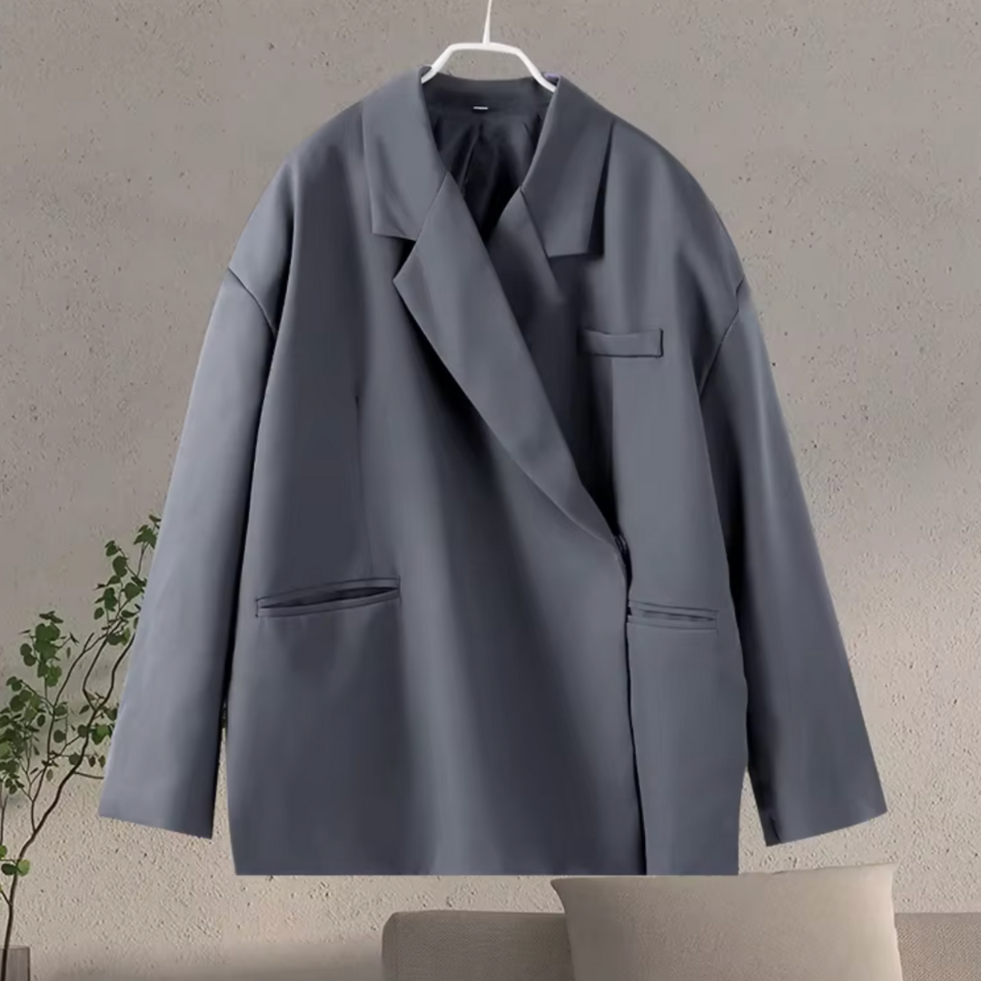 Blazer Femme Coupe Structurée Manches Longues Fermeture Boutonnée