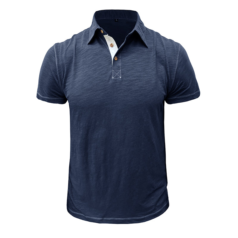 Polo Homme Marine Manches Courtes Décontracté