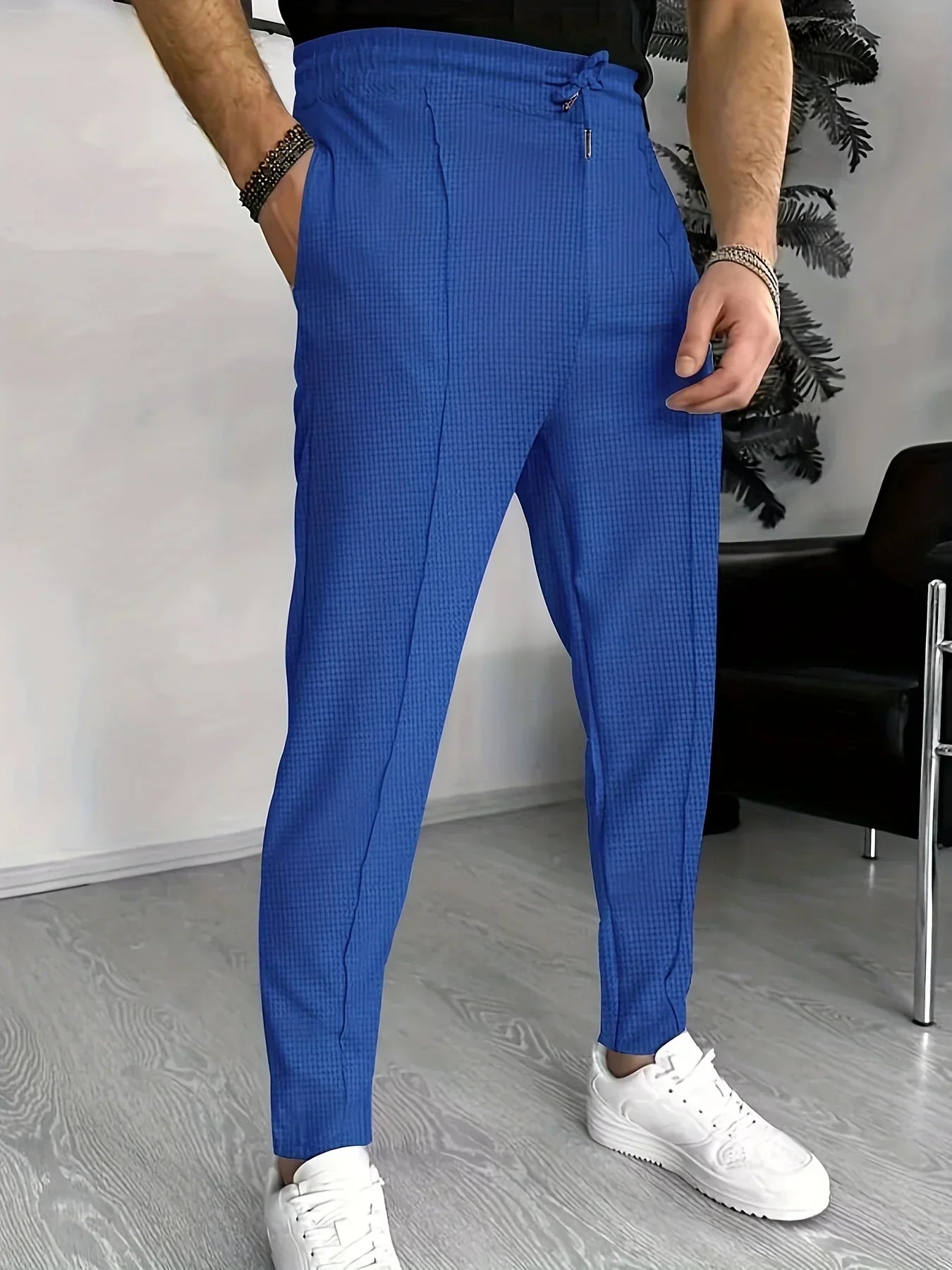 Pantalon Carreaux Slim Fit Élégant