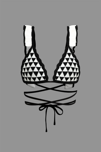 Maillot de Bain Haut et Pantalon de Plage avec Dentelle