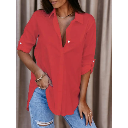 Chemise Femme Élégante à Manches Longues