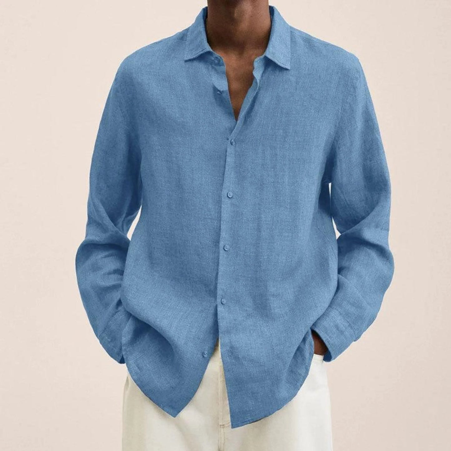 Chemise Homme en Lin Blanc Élégant