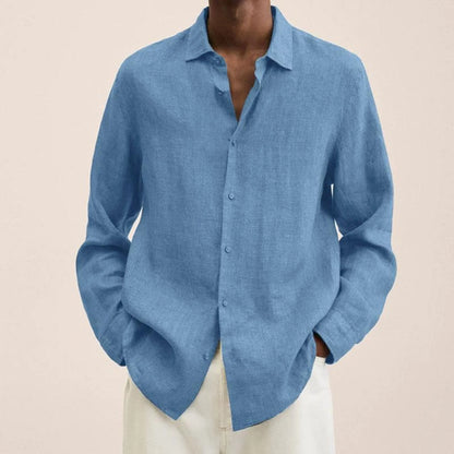 Chemise Homme en Lin Blanc Élégant
