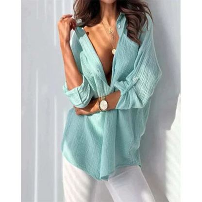 Chemise Femme Été Légère avec Boutons Pression