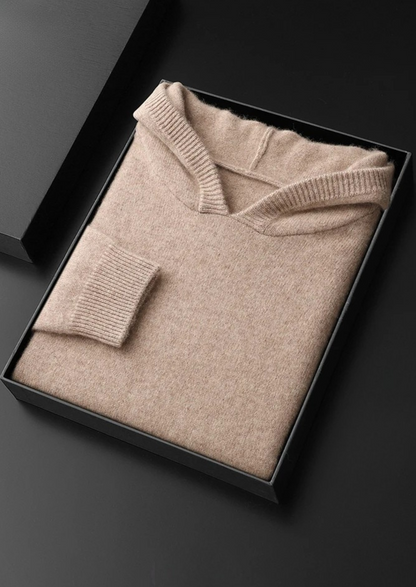 Pull Homme Hiver en Laine Épaisse Brun Chaud