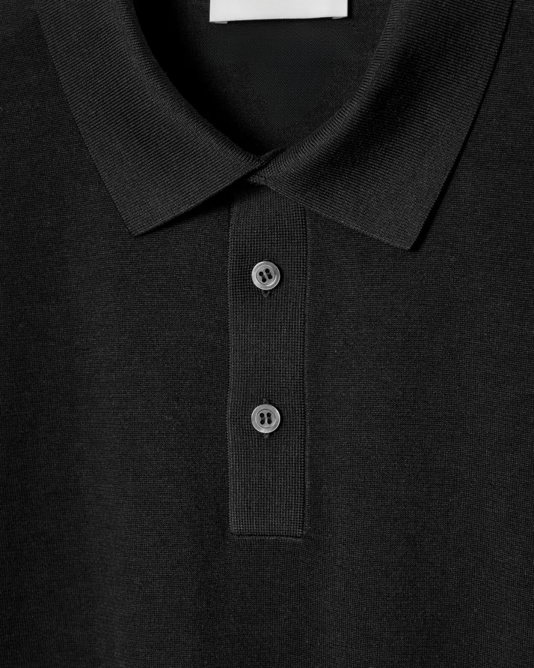 Chemise Polo en Soie Noir Élégant