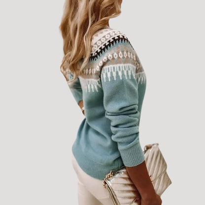Pull Femme Tricoté Motif Fleuri Printemps