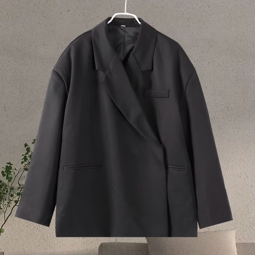 Blazer Femme Coupe Structurée Manches Longues Fermeture Boutonnée