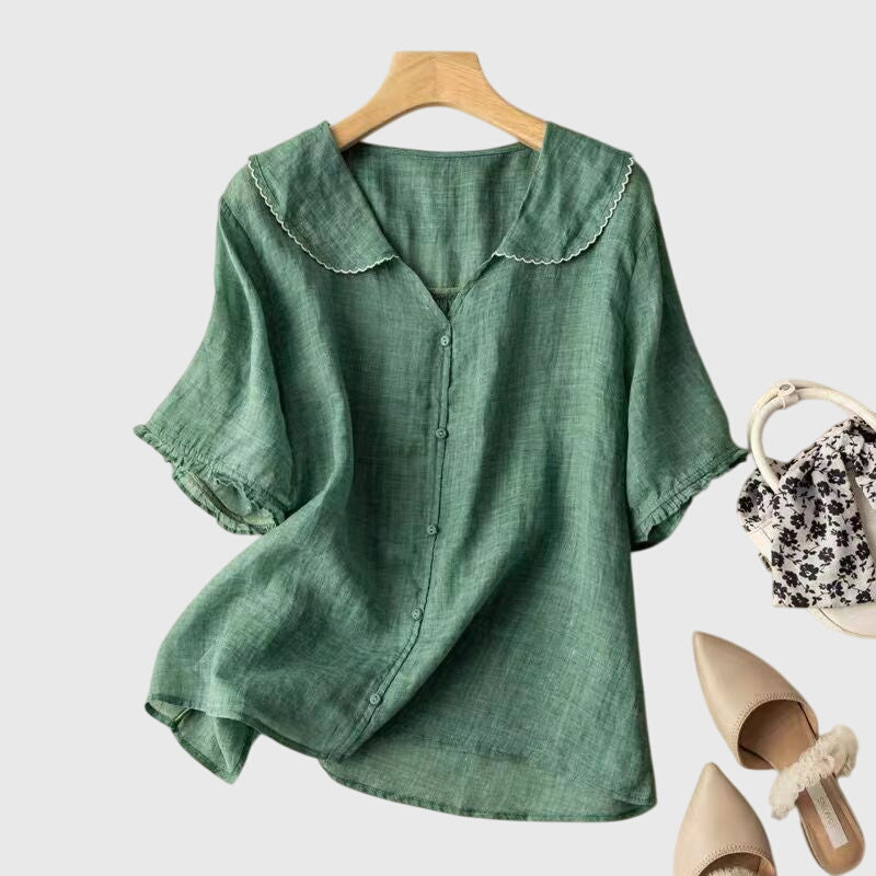 Blouse Femme Manches Courtes Boutons Décontractée - BerlinGlamour