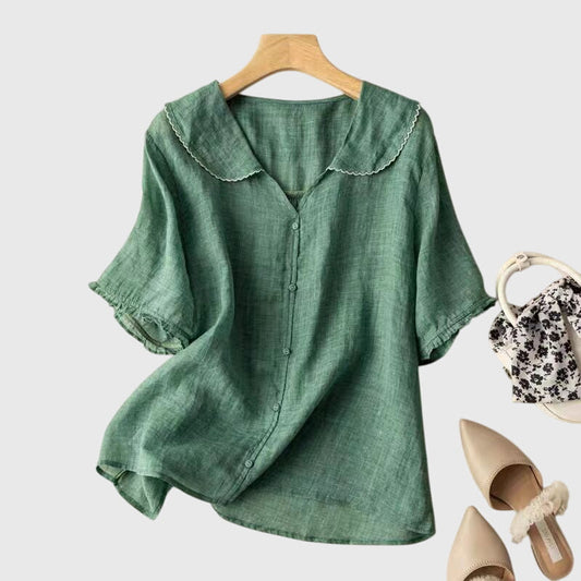 Blouse Femme Manches Courtes Boutons Décontractée - BerlinGlamour
