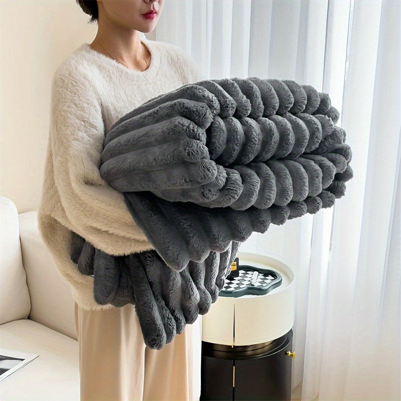Plaid Polaire Beige Doux et Chaud pour Salon