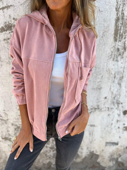 Parka à capuche zippée avec poches latérales
