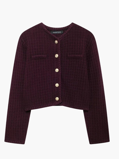 Cardigan Femme Structuré Boutons Dorés - BerlinGlamour