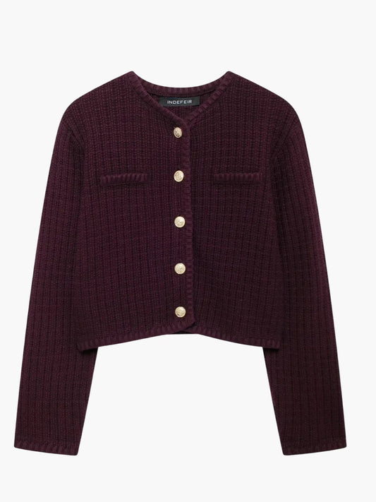 Cardigan Femme Structuré Boutons Dorés - BerlinGlamour