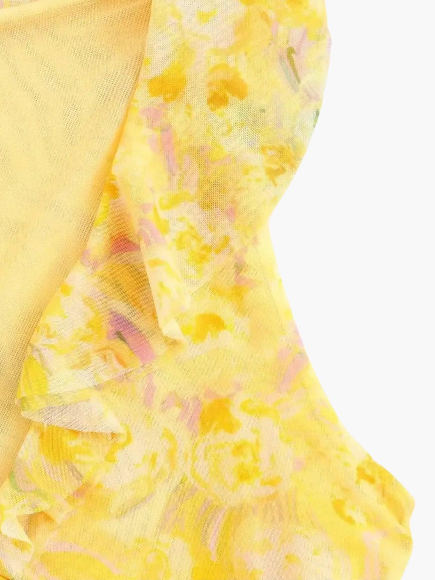 Robe Courte Fleurs avec Volants Féminins