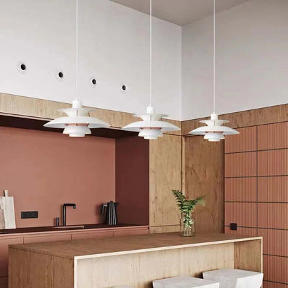 MaxMosaic | Moderne Schatten LED Hängelampe Buntes Metall Wohn/Schlafzimmer/Esszimmer Zendoo.de