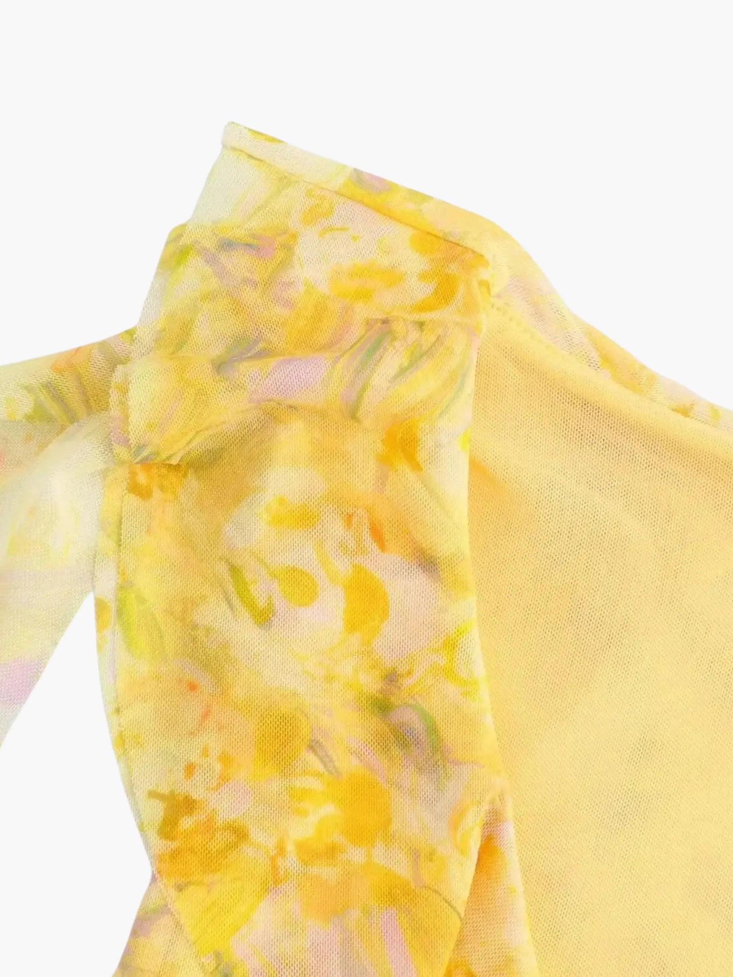 Robe Courte Fleurs avec Volants Féminins