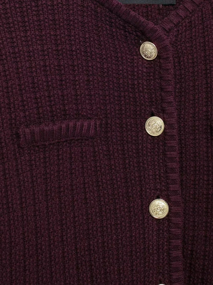 Cardigan Femme Structuré Boutons Dorés