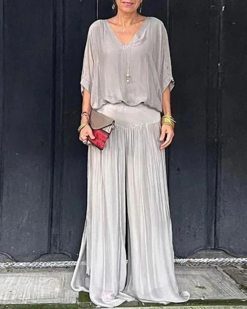 Robe Bohème Élégante avec Chemisier et Pantalon Fluides