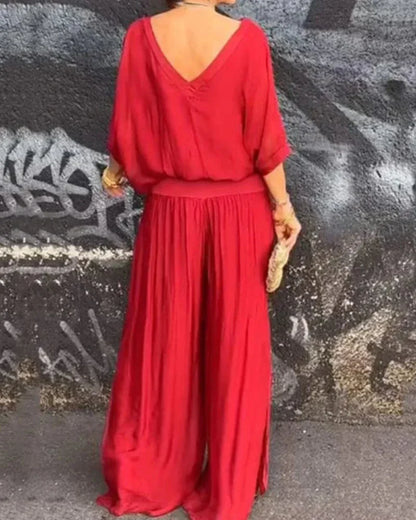 Robe Bohème Élégante avec Chemisier et Pantalon Fluides