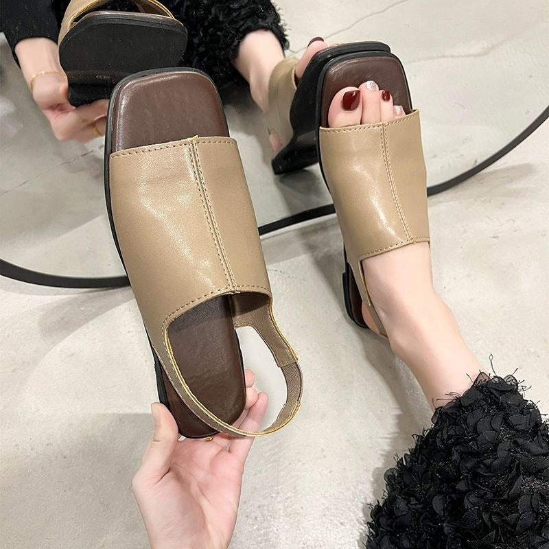 Sandales Femme Talon Bas Confortable Ouvertes Classiques