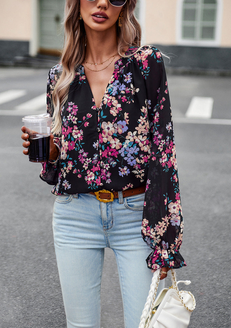 Blouse Florale Décontractée pour Femme - PanierRoyale