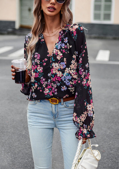 Blouse Florale Décontractée pour Femme - PanierRoyale