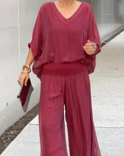 Robe Bohème Élégante avec Chemisier et Pantalon Fluides