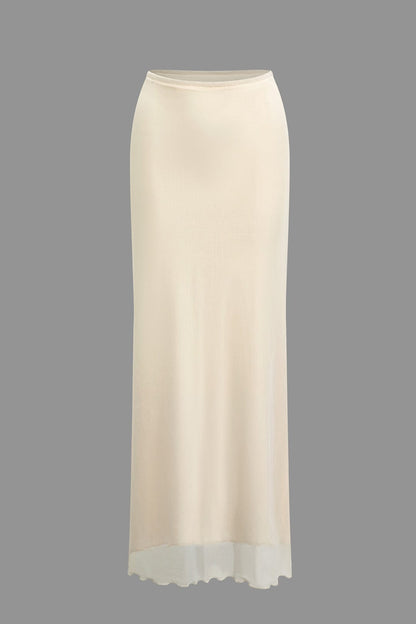 Robe de Plage Ensemble Bandeau et Jupe Longue