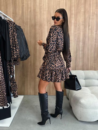 Robe Mini Femme Cache-cœur Taille Marquée Coupe Ajustée