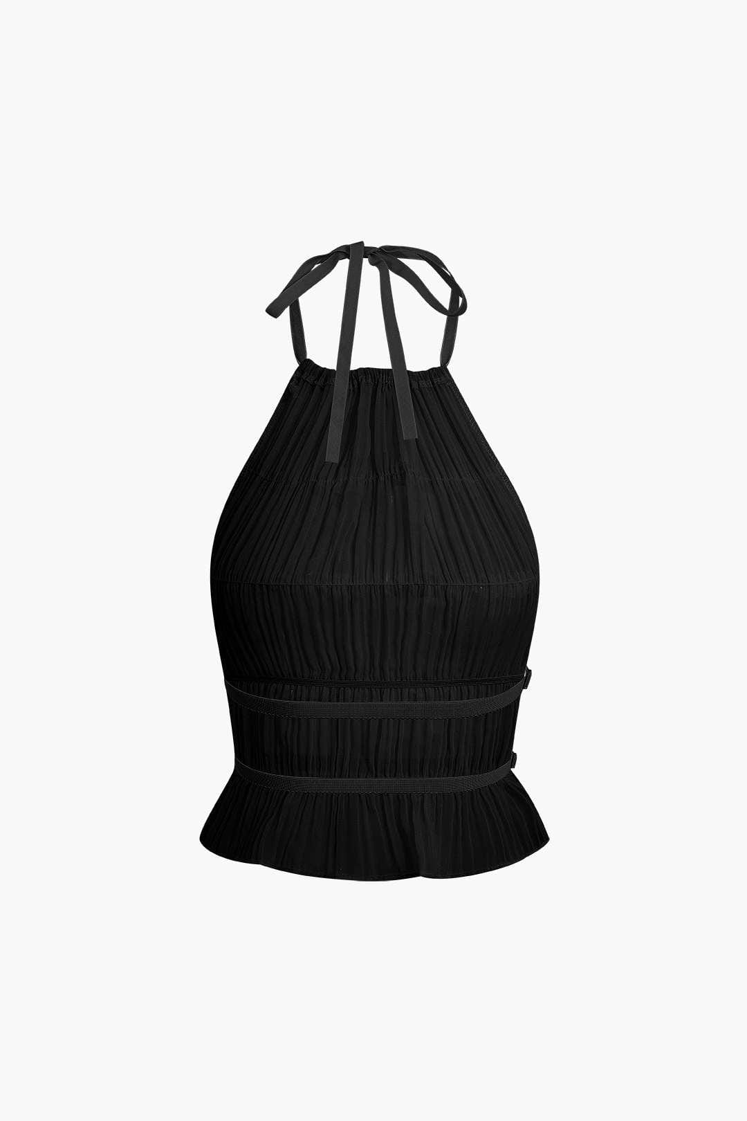 Robe de soirée deux pièces plissée élégante