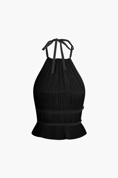 Robe de soirée deux pièces plissée élégante