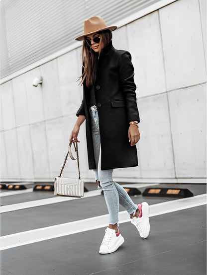 Manteau Femme Hiver Élégant avec Capuchon et Poches