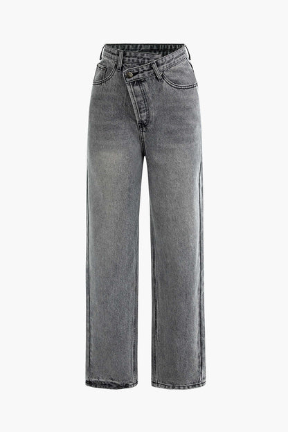 Jean Femme Asymétrique Mode Tendance